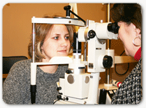 Woman in and Optometrist's office