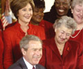 Image of Mrs. Laura Bush with President George W. Bush at the 2004 proclamation signing.