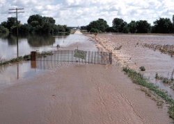 a picture of a flooded road