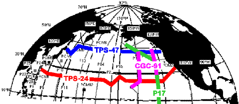 image of WOCE track lines