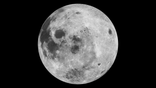 This print resolution image of the moon using Clementine data shows the right side of the moon.
