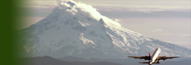 airplane taking off from Portland International Airport