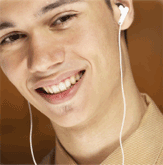 Boy with headphones on