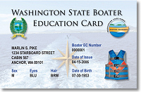 Graphic of the new Education Card featuring the agency Centennial logo and a lifejacket.