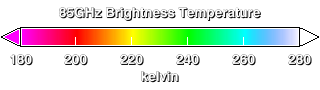 Color bar for the brightness temperature.
