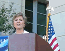 Senator Boxer speaks at the rededication ceremony for the Robert 
            T. Matsui courthouse in Sacramento