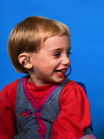 A child under age five with a hearing aide.