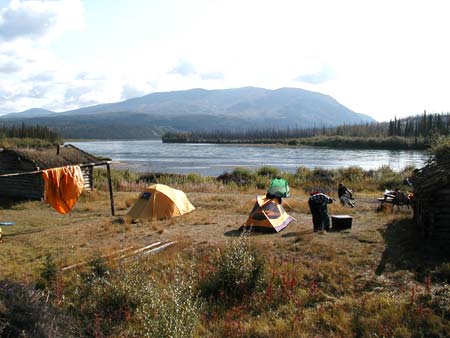 Camping at mouth of Big Salmon River