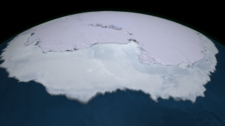 Animation of sea ice motion around Antarctica during 2005.