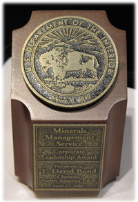 Photo of the CORLA award.