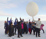 photo of balloon launch in Antarctica