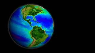 Print resolution picture of global SeaWiFS biosphere data above the North Pacific.