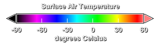 Legend for the surface air temperature