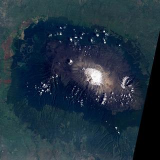 Landsat imagery of Mount Kilimanjaro acquired on February 17, 1993.