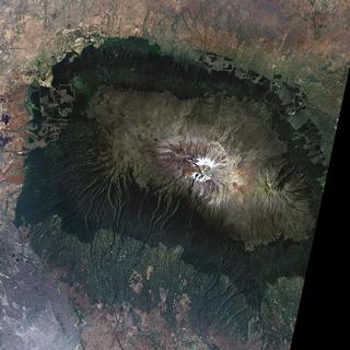 Landsat imagery of Mount Kilimanjaro acquired on February 21, 2000.