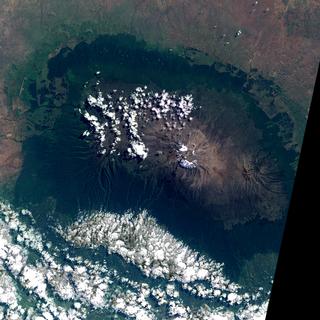 Landsat imagery of Mount Kilimanjaro acquired on June 2, 2002.