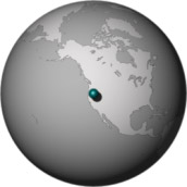 Image of the globe centered at 40 degrees latitude and -120 degrees longitude.