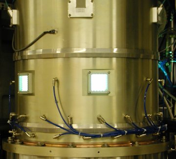Microwave plasma chemical vapor deposition chamber shown in action growing ultrananocrystalline diamond films at Argonne's Center for Nanoscale Materials.