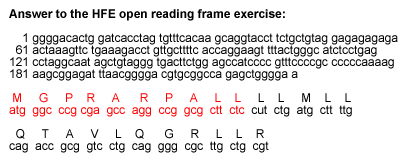 Answer to HFE Sequence Exercise