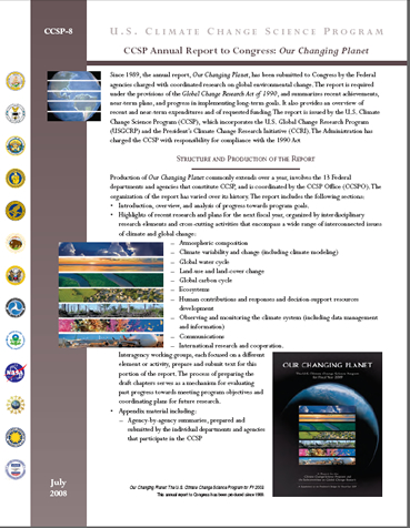 Infosheet. CCSP Annual Report to Congress: Our Changing Planet 2009 [2008]
