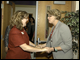 Secretary Spellings is greeted by Georgia State Superintendent Kathy Cox at F.L. Stanton Elementary School in Atlanta.