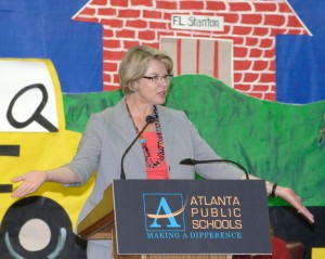 Secretary Spellings visits a class at F.L. Stanton Elementary School in Atlanta.
