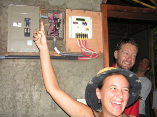 Recipients of a solar electric system in Costa Rica celebrate their new power.