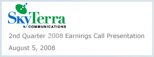 2nd Quarter 2998 Earnings Call Presentation August 5, 2008