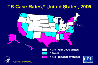 Slide 4: TB Case Rates, 2005. Click here for larger image