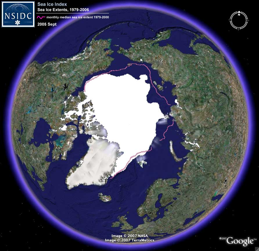 view sea ice on Google Earth