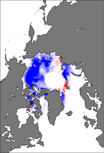 Northern Hemisphere sea ice anomalies in concentration