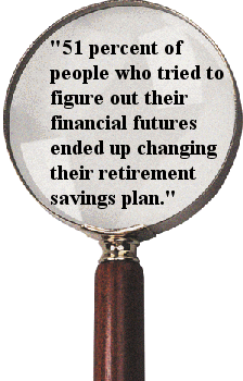 "51 percent of people who tried to figure out their financial futures ended up changing their retirement savings plan."