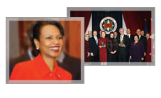 [1] Secretary Rice photo. [2]Under Secretary for Management Henrietta Fore and other Department employees accept two Presidential Awards for Management Excellence at ceremony, Dec. 13, 2005. OPM photo.