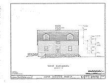 Jane Dillon House, drawing, west elevation