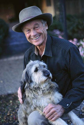 elderly man with dog