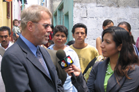 Mission Director Interviewd by Guatevisión at inauguration of Youth Outreach Centers