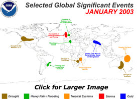 Selected Global Significant Events for January 2003