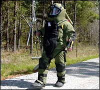 Bomb technicians are trained to recognize and disrupt all kinds of explosives, many modeled on devices used in real-life events. 