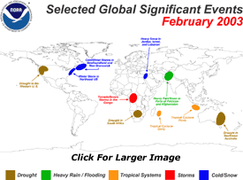 Selected Global Significant Events for February 2003