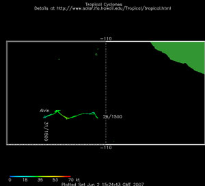 Tropical Storm Alvin Track