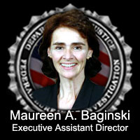 Graphic including photograph of Maureen Baginski and FBI Seal