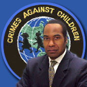 Graphic of Arnold Bell and the Crimes Against Children logo