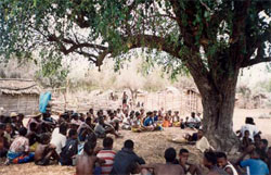 Photo of a local villagers meeting.