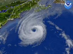 NOAA satellite image of Hurricane Erin taken Sept. 11, 2001 at 7:45 a.m. EDT.