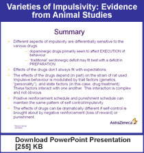 link - powerpoint presentation: varieties of impulsivity: evidence from animal studies