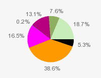 Pie chart: in table form below