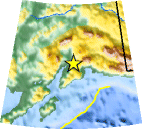 Small map showing earthquake