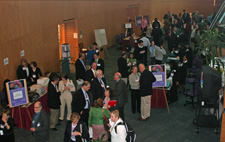 Photo of attendees conversing at the Curing Epilepsy conference