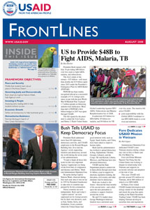 Image: Cover of August 2008 issue of FrontLines - Click on image to download PDF