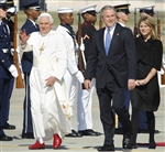 BUSH WELCOMES POPE BENEDICT - Click for high resolution Photo